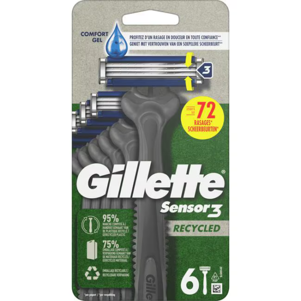 Gillette Sensor3 Recycled Wegwerpmesjes 6 stuks