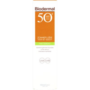 Biodermal Zonnebrand - Matterende Zonnefluïde voor het gezicht SPF 50 - 40ml