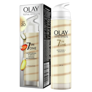 Olay Total Effects Feuchtigkeitsspendendes Tagescreme- und Serum-Duo – LSF 20 – 40 ml