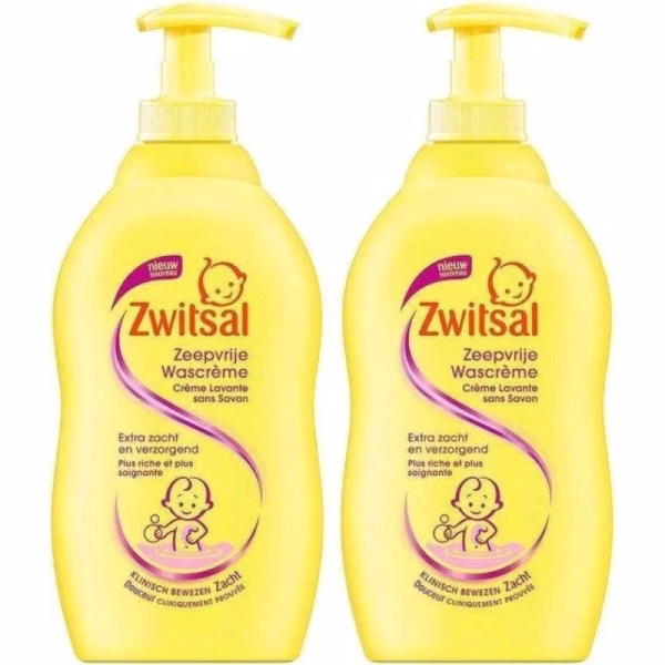 Zwitsal zeepvrije wascrème pomp - 2 x 400 ml - baby