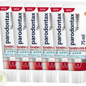 Parodontax - Tandpasta - Tandvlees+Gevoeligheid & Adem - Whitening - 75ml x 6
